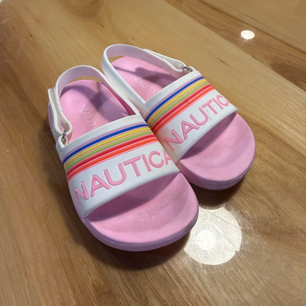 Nautica Kids' Pink Sandals with Colorful Stripes